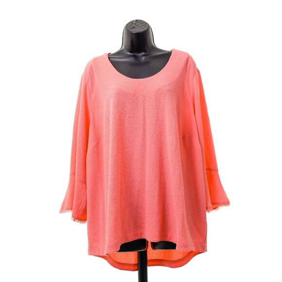 Melissa McCarthy Seven7 Tops - Melissa McCarthy Seven7 Top Lace Ruffle Sleeve Blouse Women's Sz 2X